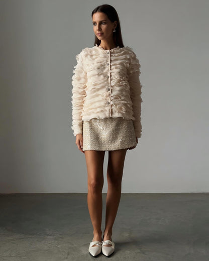 Zarif Büzgülü Ceket