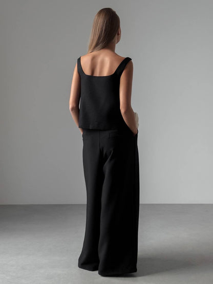 Zarif İspanyol Paça Siyah Pantolon