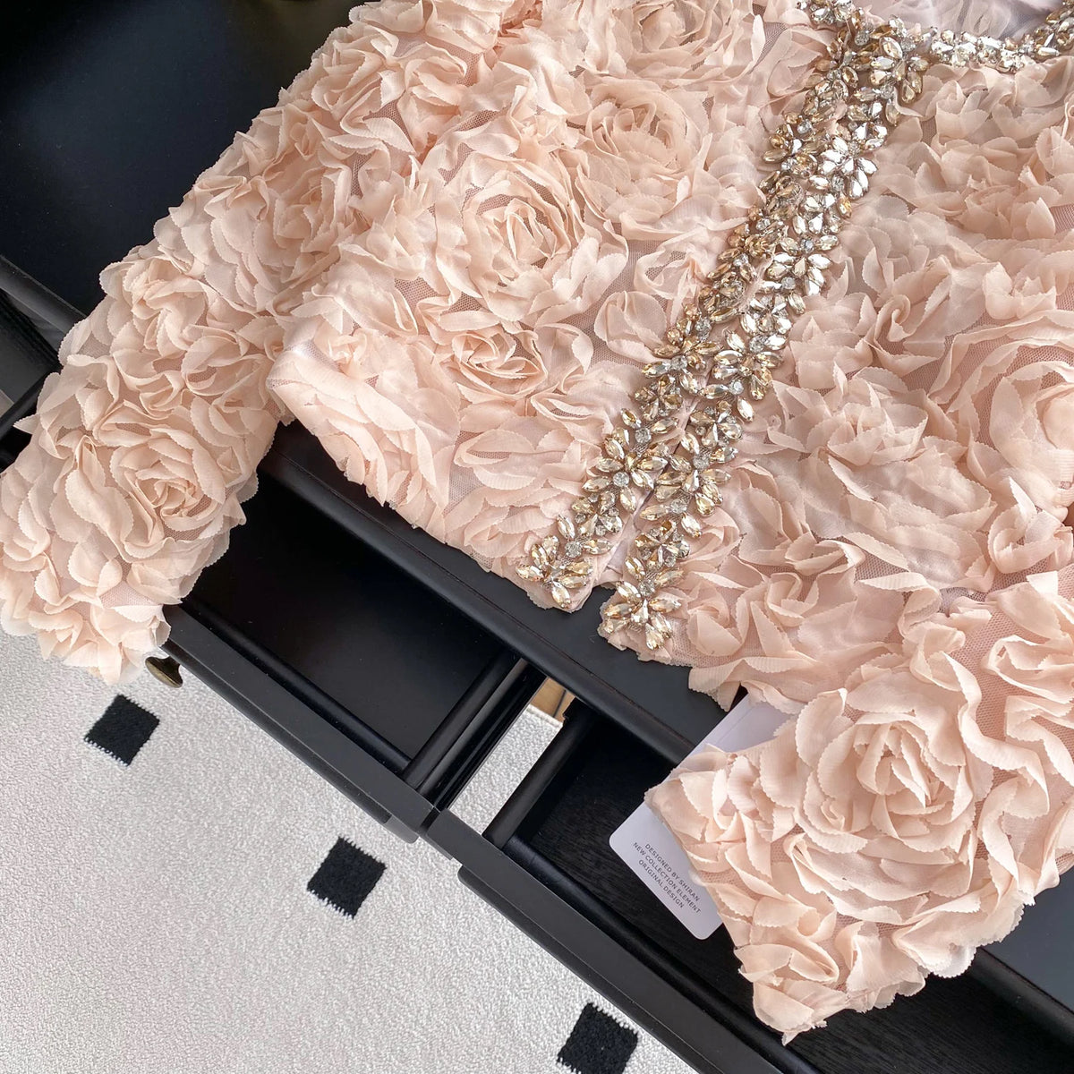 3D Floral Cropped Cardigan Blouse