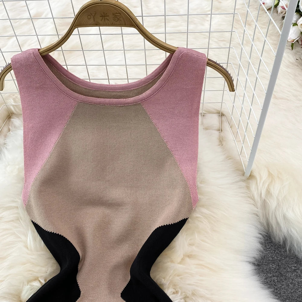 Sleeveless Knit Bodycon Midi Dress