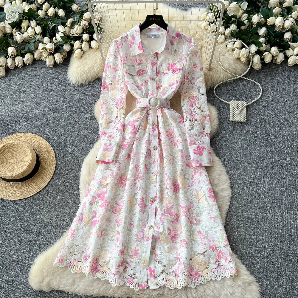 Cutout Long Sleeve Party Dress
