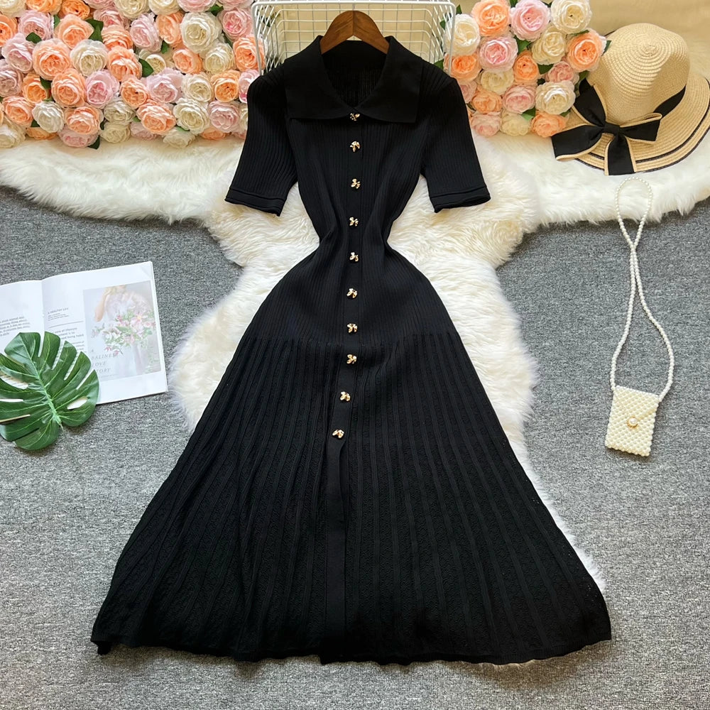 Ruffle Knit Bodycon Maxi Dress
