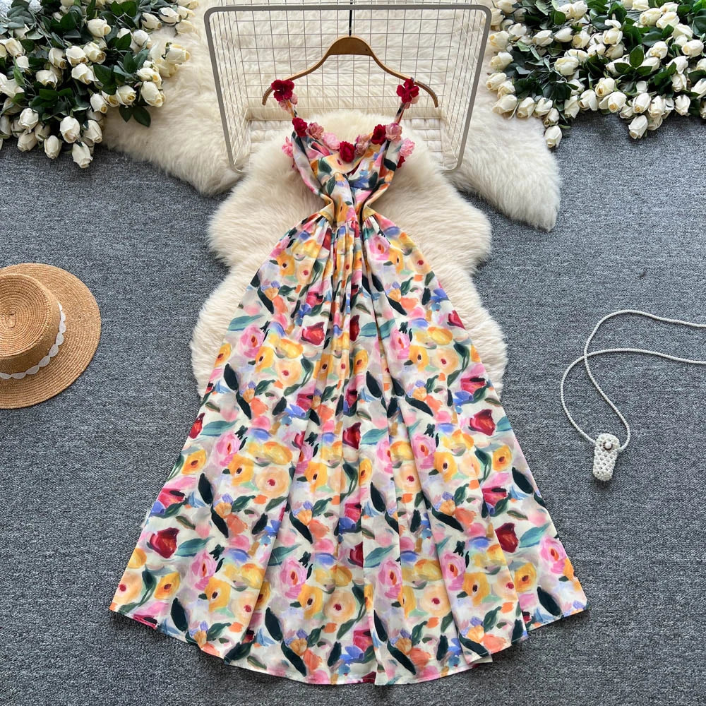Print Sleeveless Slim Party Dress
