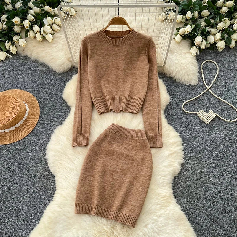 Knit Sweater and Midi Skirt Set