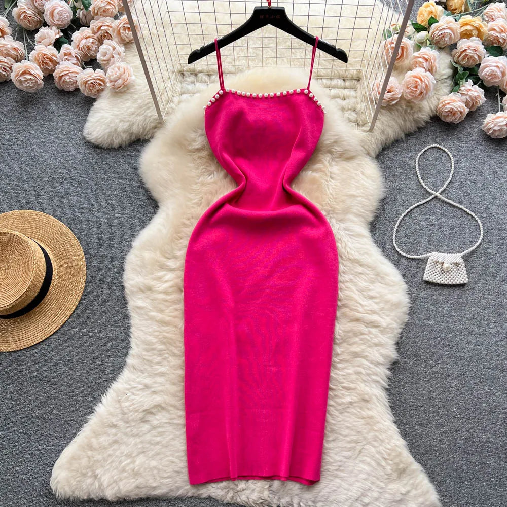 Pearl Knit Bodycon Party Dress