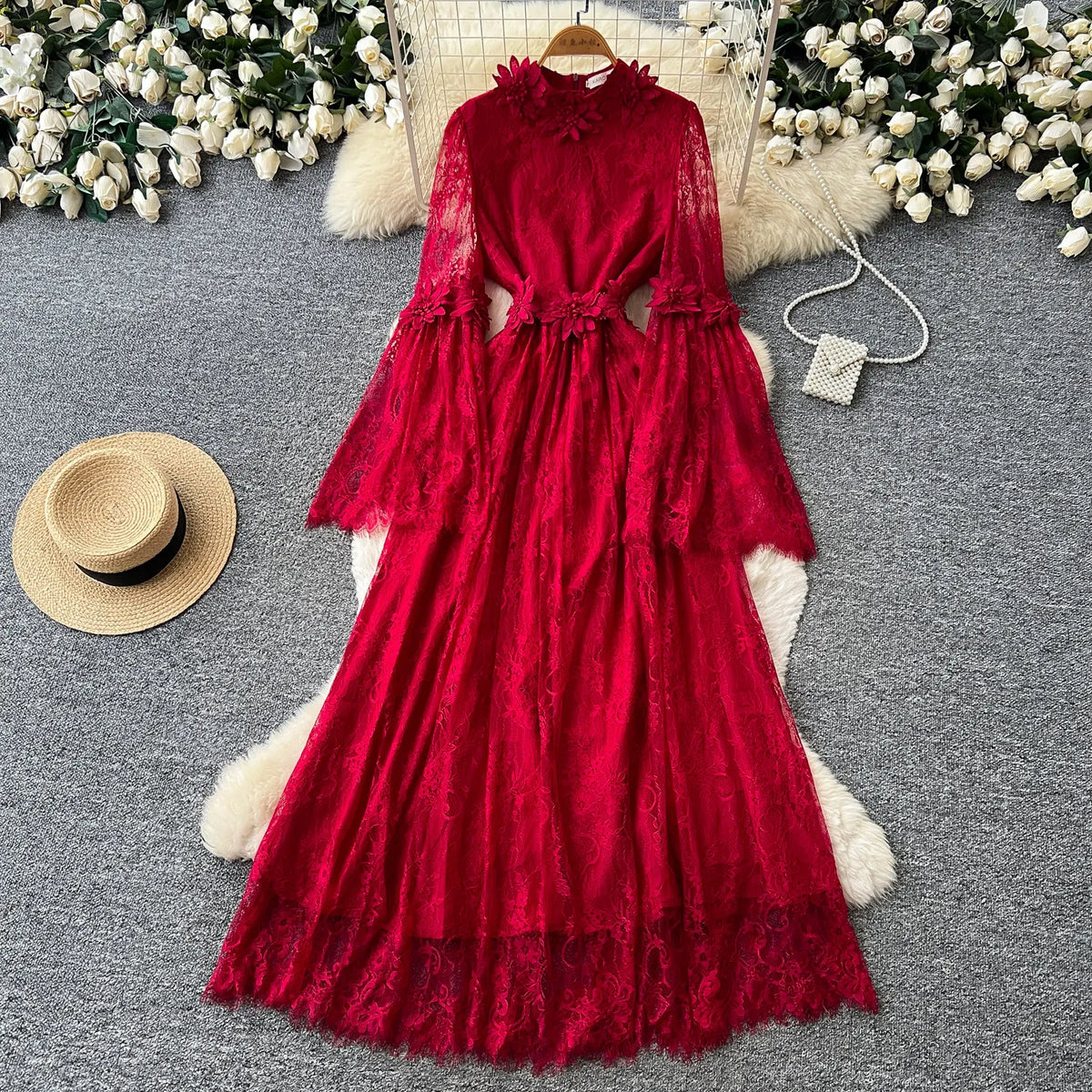 Floral Cinched Waist Maxi Dress