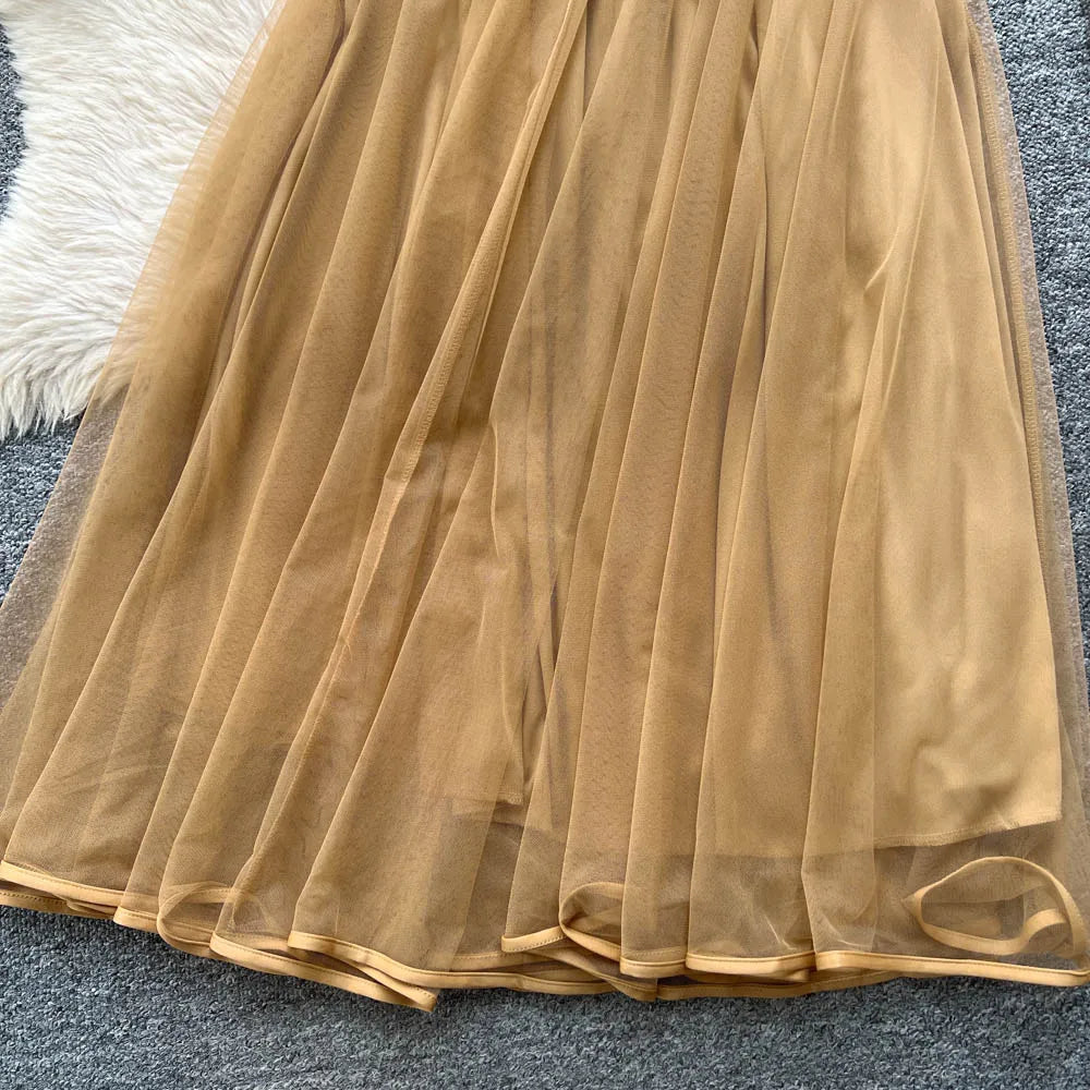 Sequin Mesh High Waist Two Piece Set