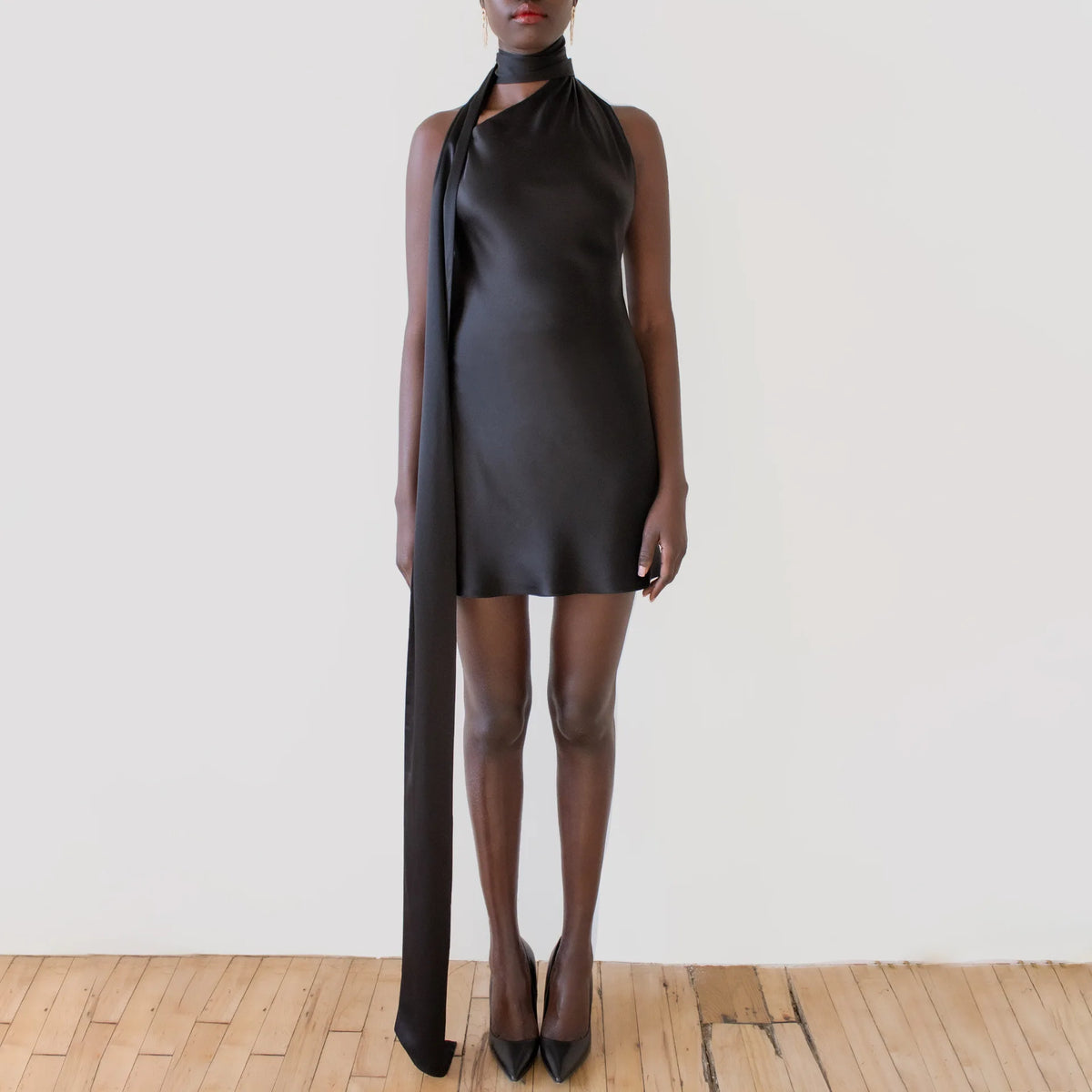 Sleeveless Satin Party Mini Dress