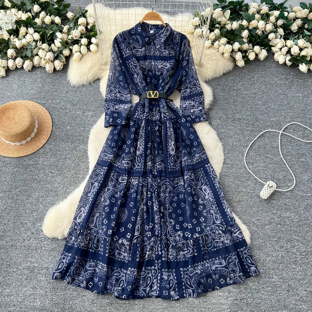 Single Breasted Long Sleeve Shirt Dress