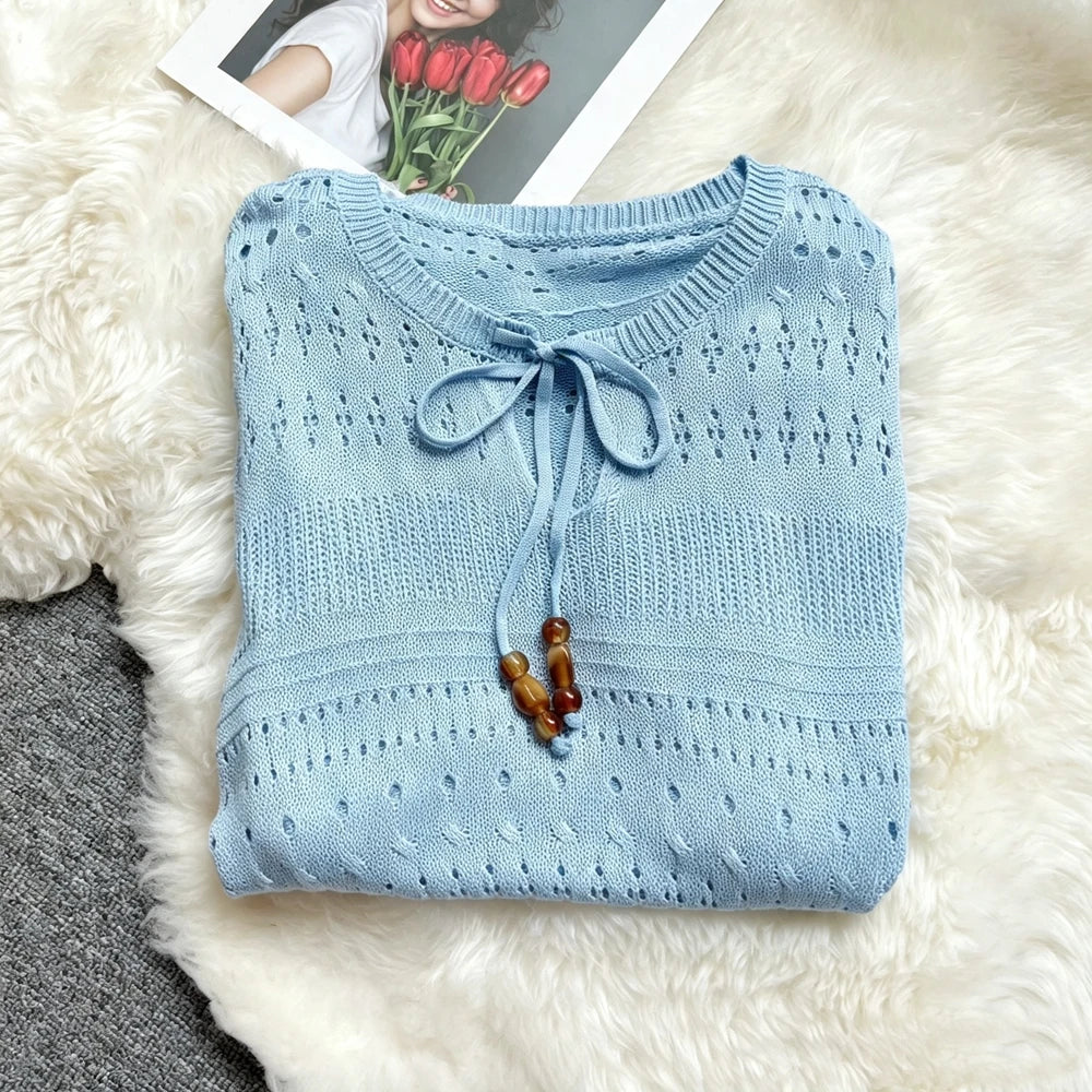Hollow Out Knit Pullover Sweater