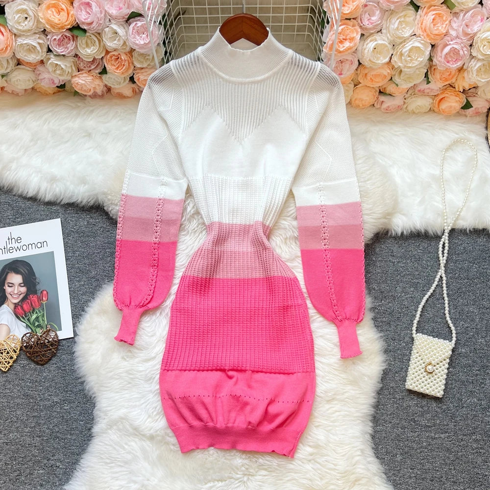 Long Sleeve Knit Bodycon Mini Dress