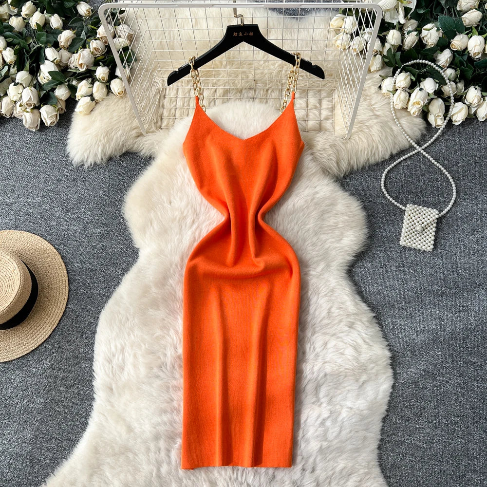 Backless Sleeveless Pencil Dress