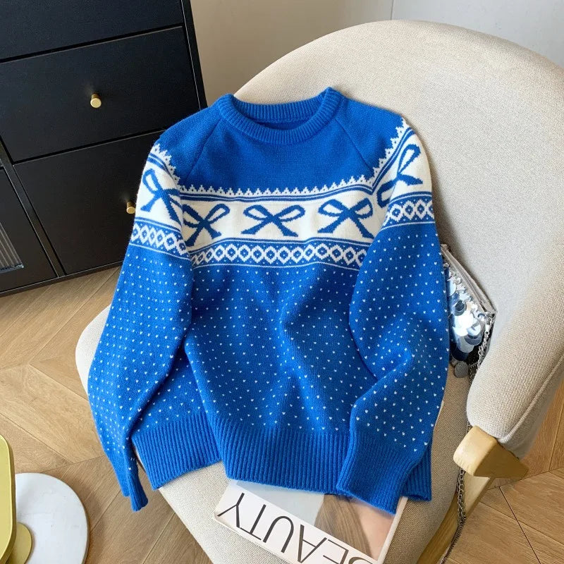 Red Bow Knit Sweater