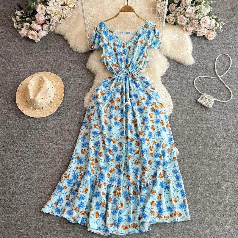 Floral A-Line Boho Maxi Dress