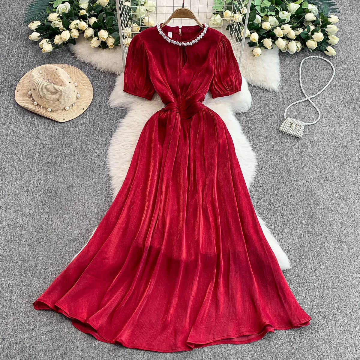 Beaded Cutout Beach Dress
