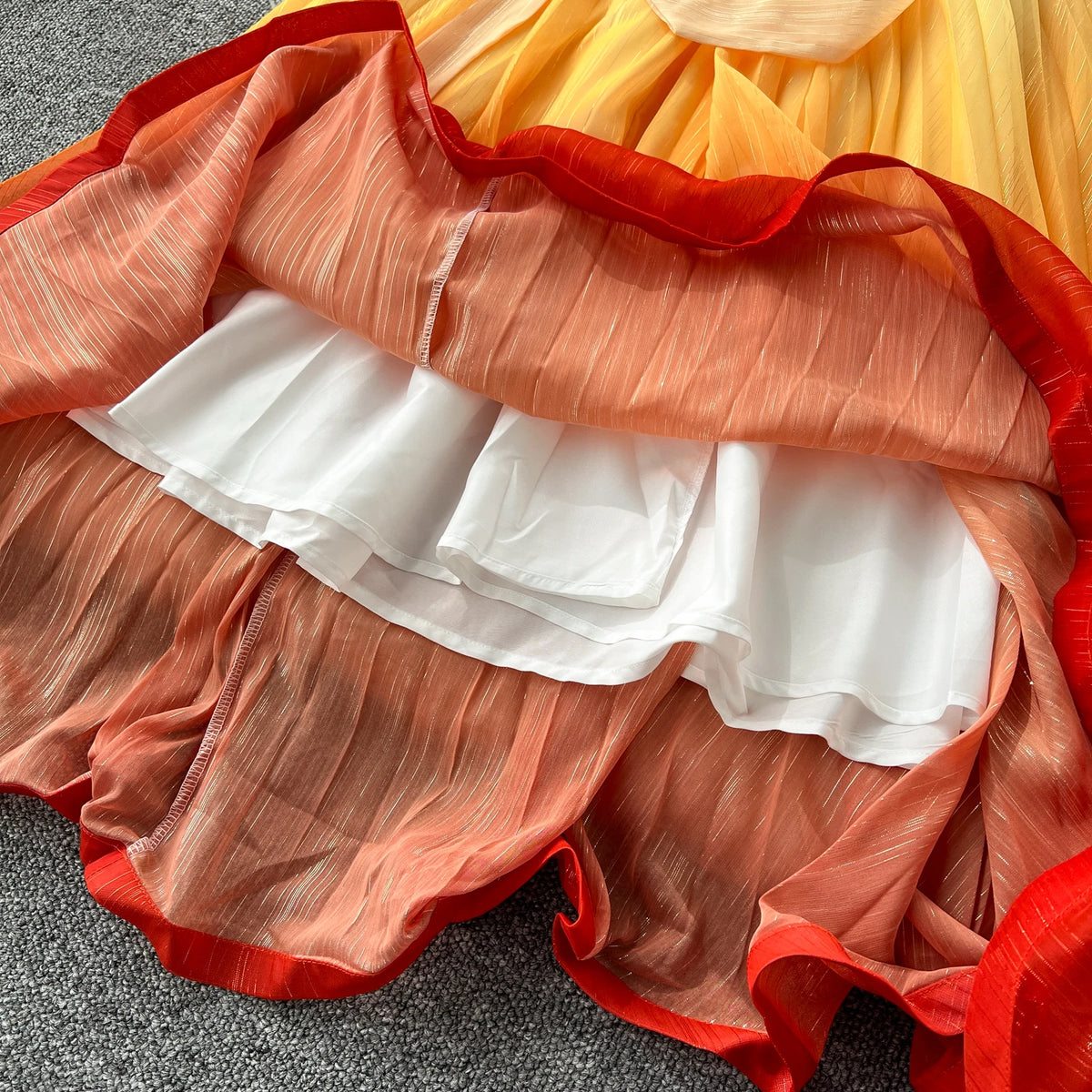 Gradient Flare Sleeve A-Line Maxi Dress