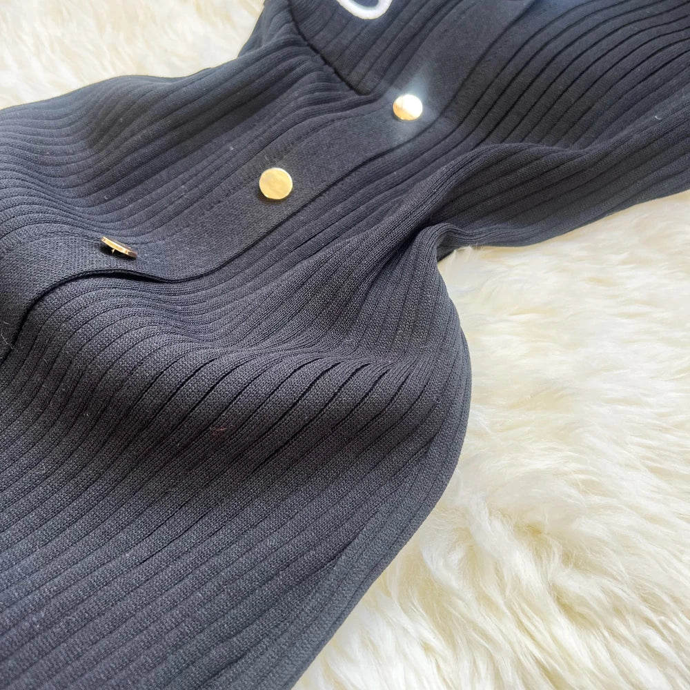 Fitted Knit Long Sweater Dress