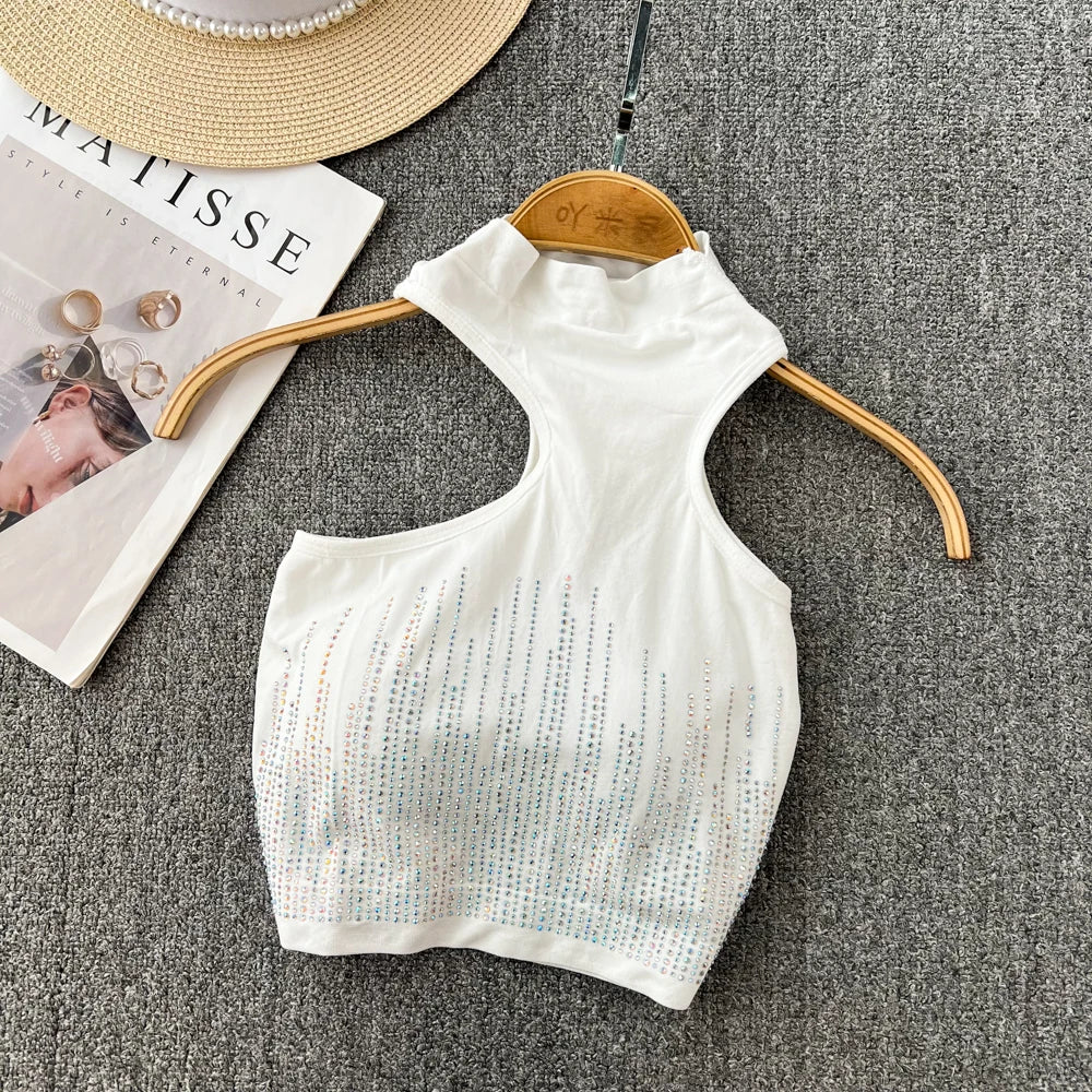 Glitter Sequin Corset Crop Top