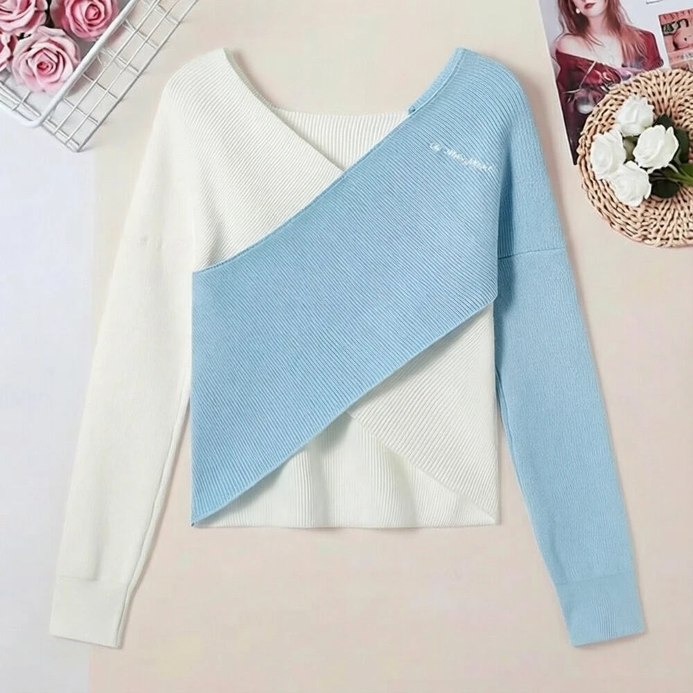 V-Neck Knit Crop Top