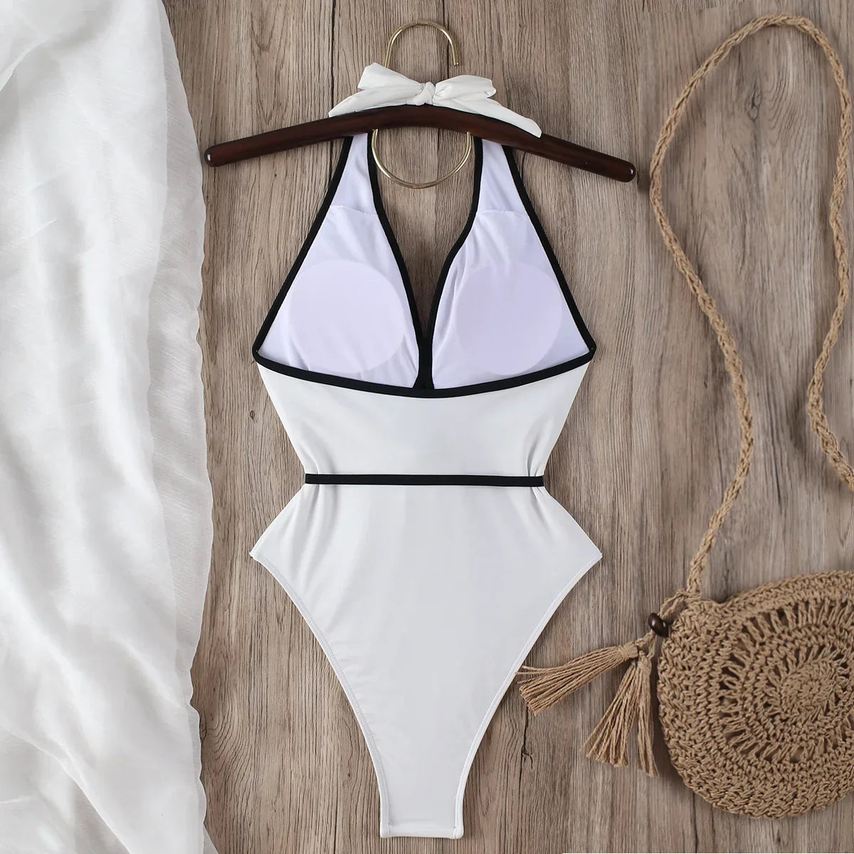 Çiçekli Halter Tek Parça Mayo