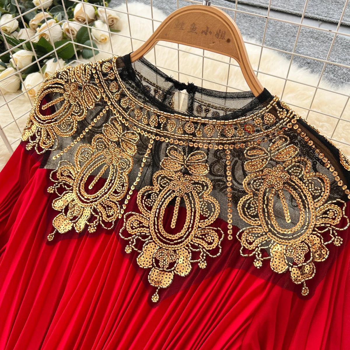 Solid Sequin Spliced Long Sleeve Dress