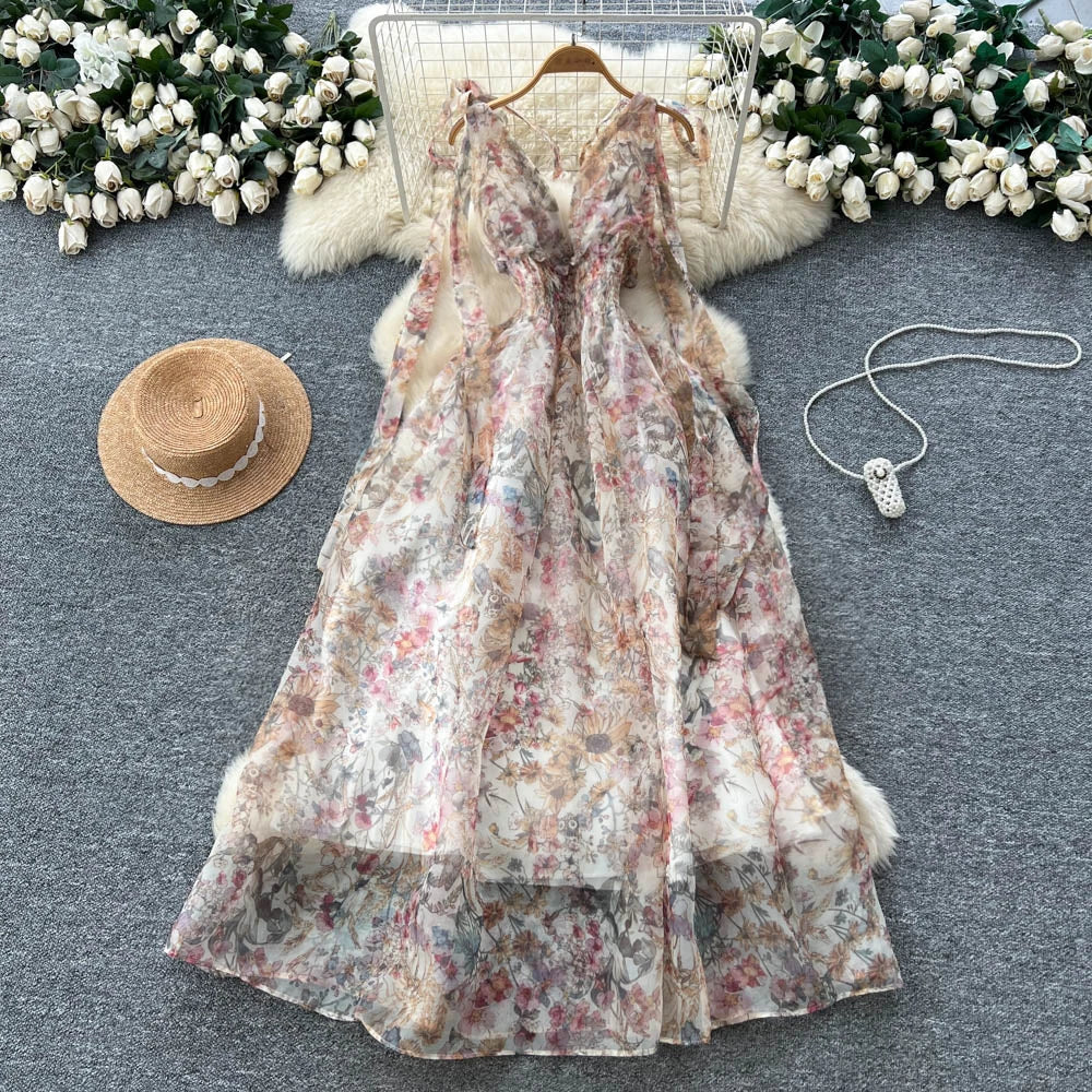 Butterfly Backless Sleeveless A-Line Dress