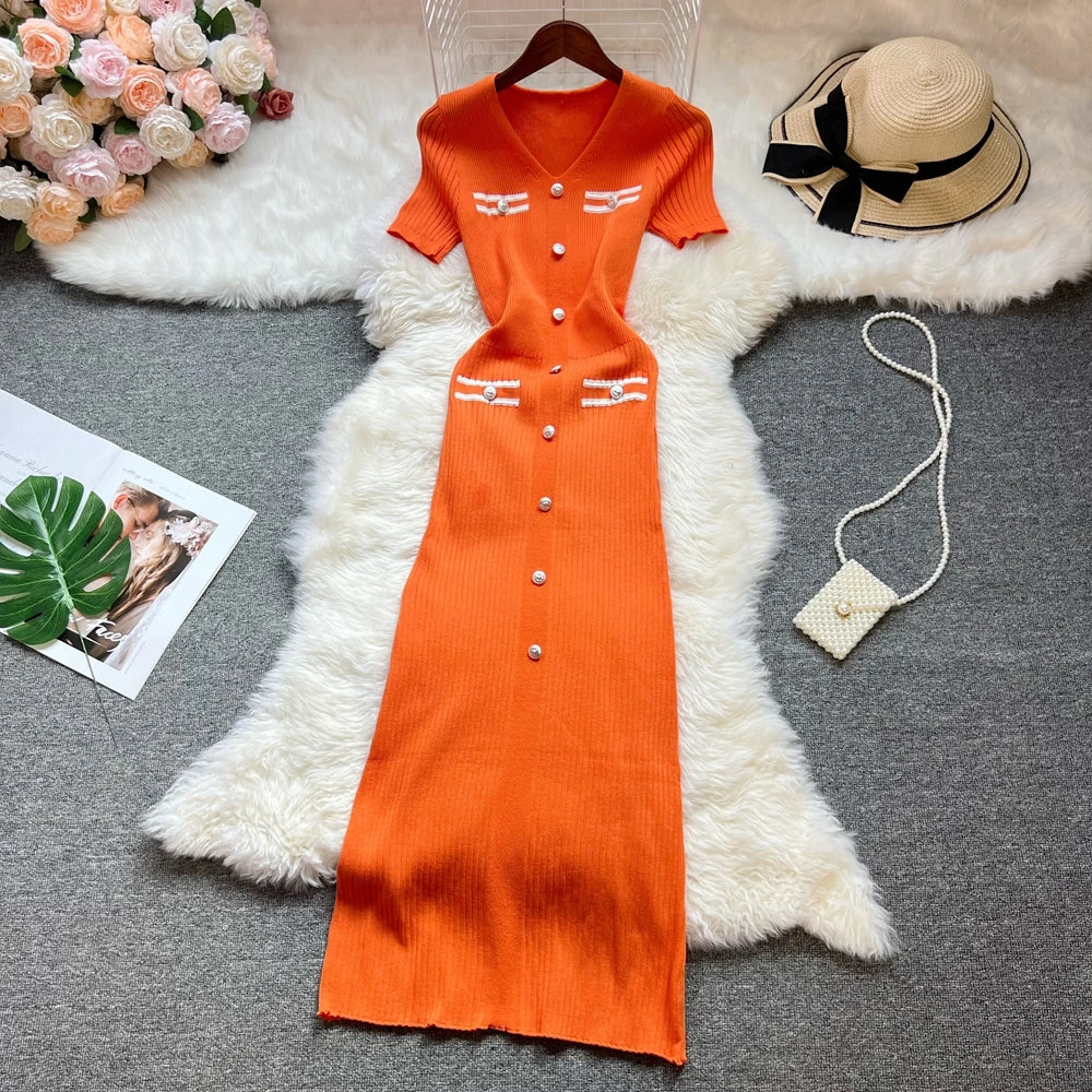 Stretch Knit Bodycon Maxi Dress