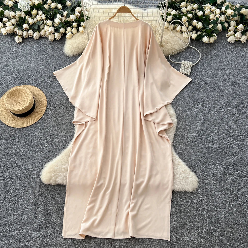Sequin Paneled Long Sleeve Maxi Dress