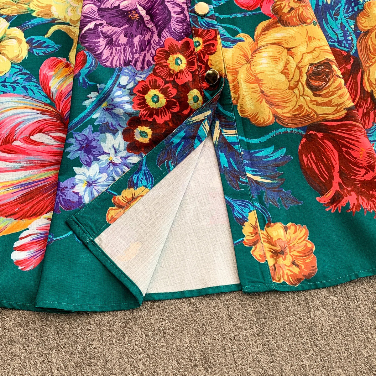 Belted Print Slim A-Line Dress