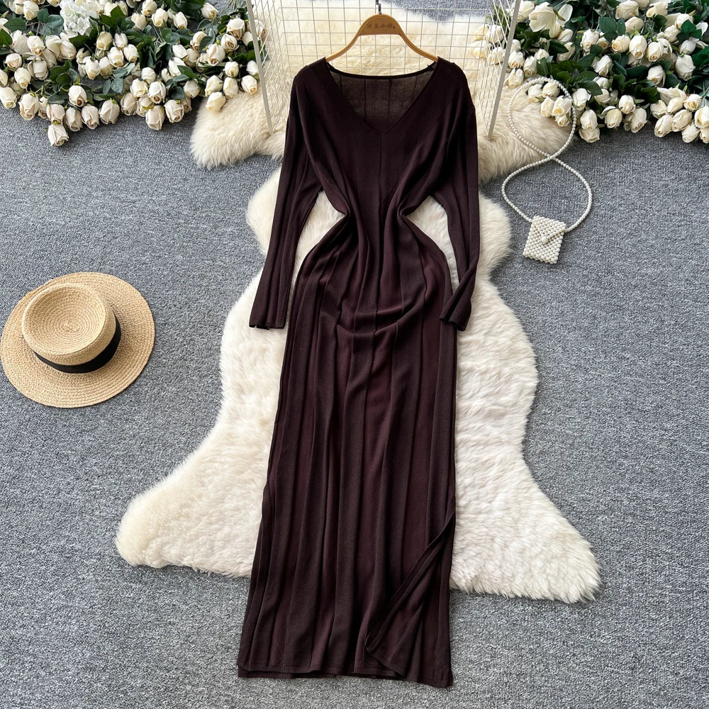 Split Knit Pencil Dress