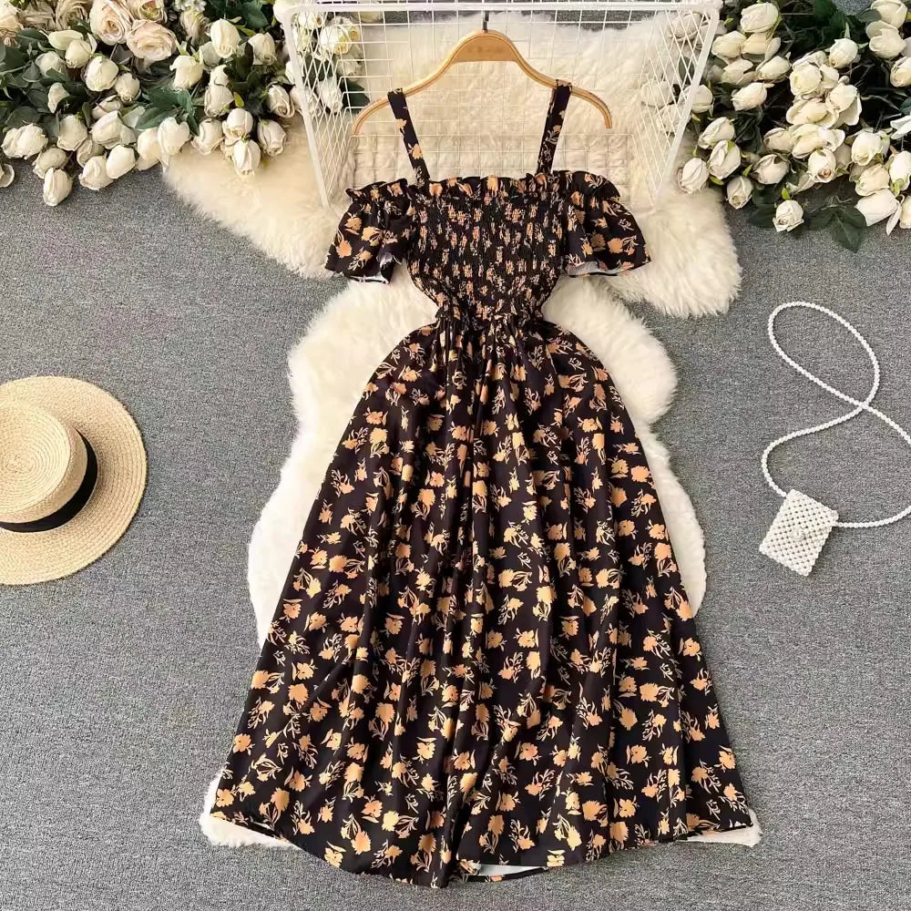 Floral Off-Shoulder Maxi Beach Dress