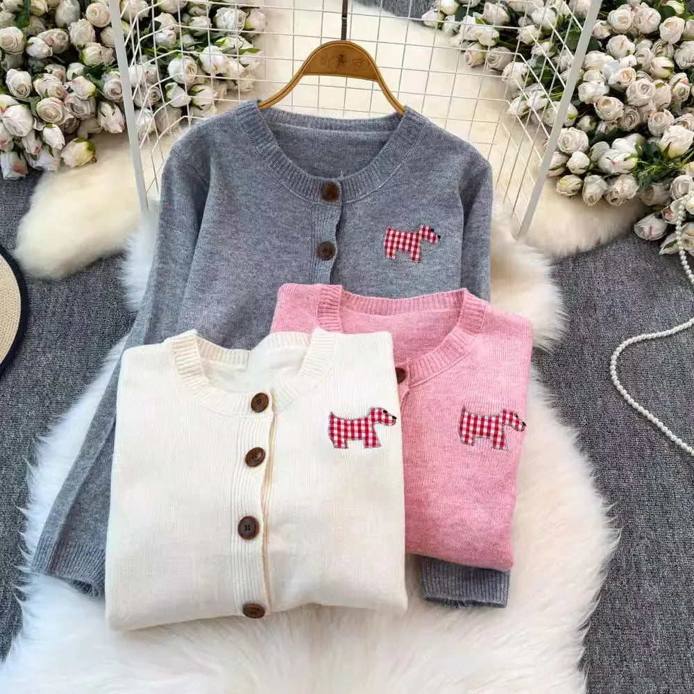 Puppy Patch Knit Cardigan
