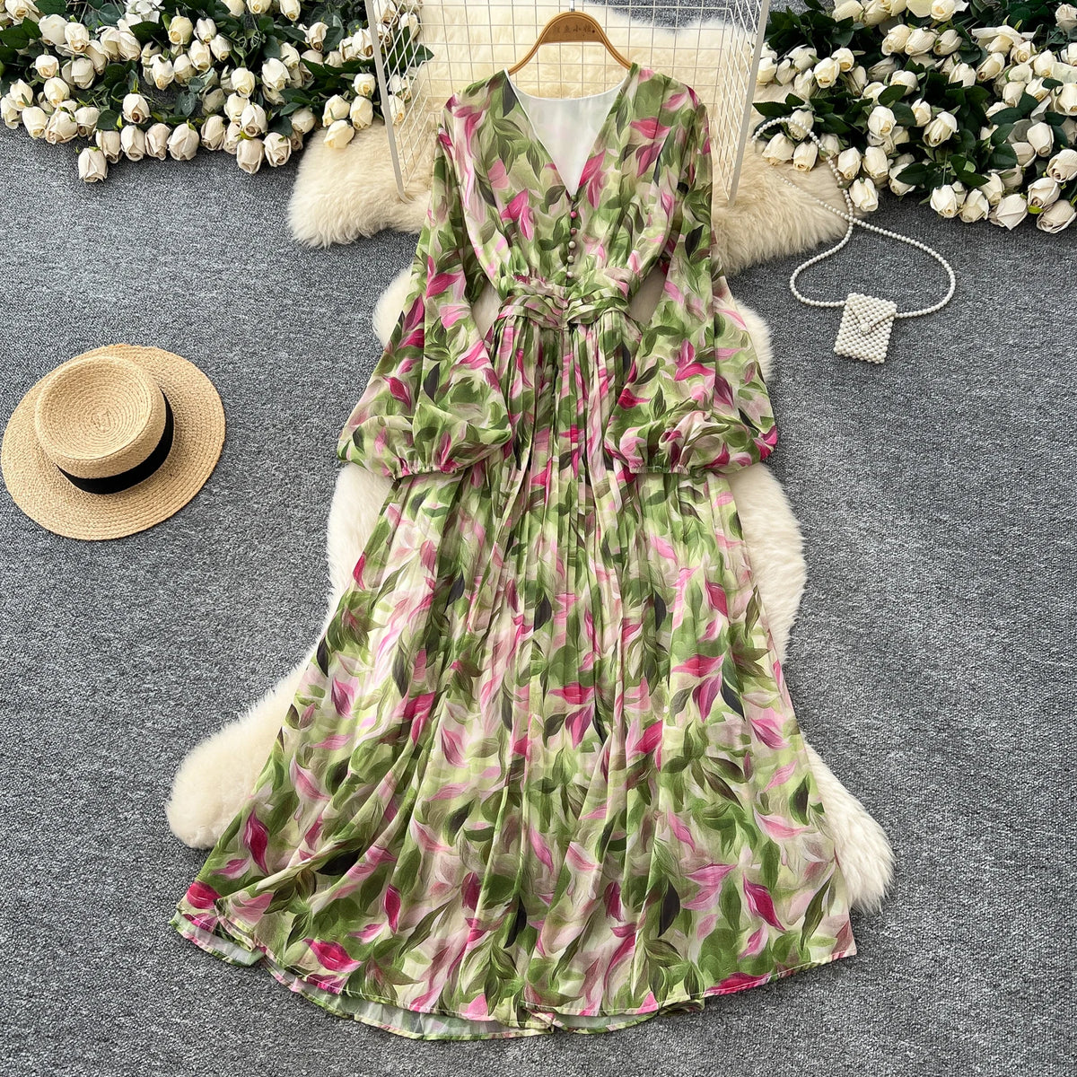 Sweet Lantern Sleeve Party Dress