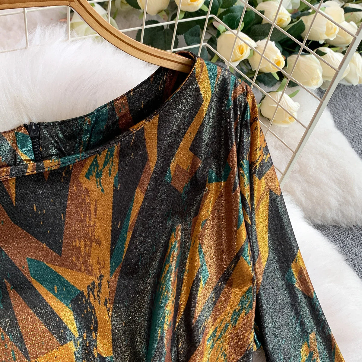 Chiffon Print Slim Boho Dress