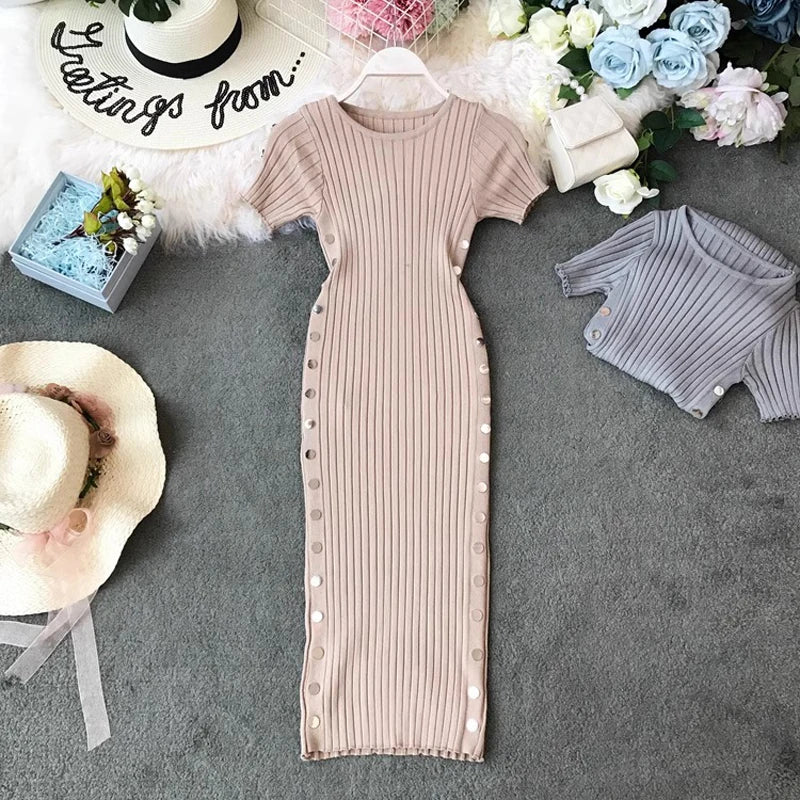 Stretch Knit Bodycon Summer Dress