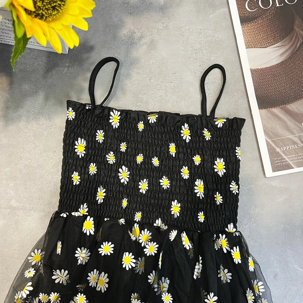 Daisy Print Spaghetti Strap Sundress