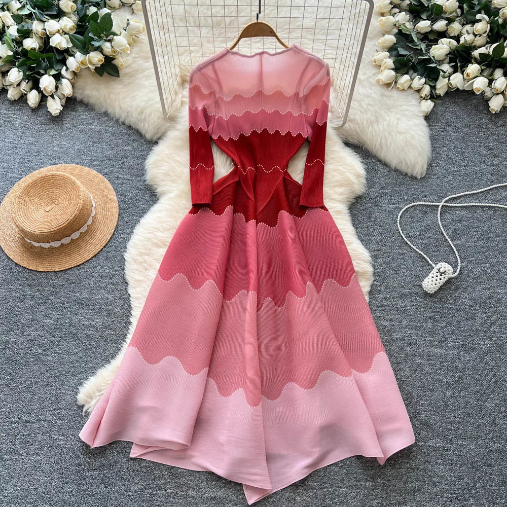 Beaded Patchwork Loose A-Line Dress