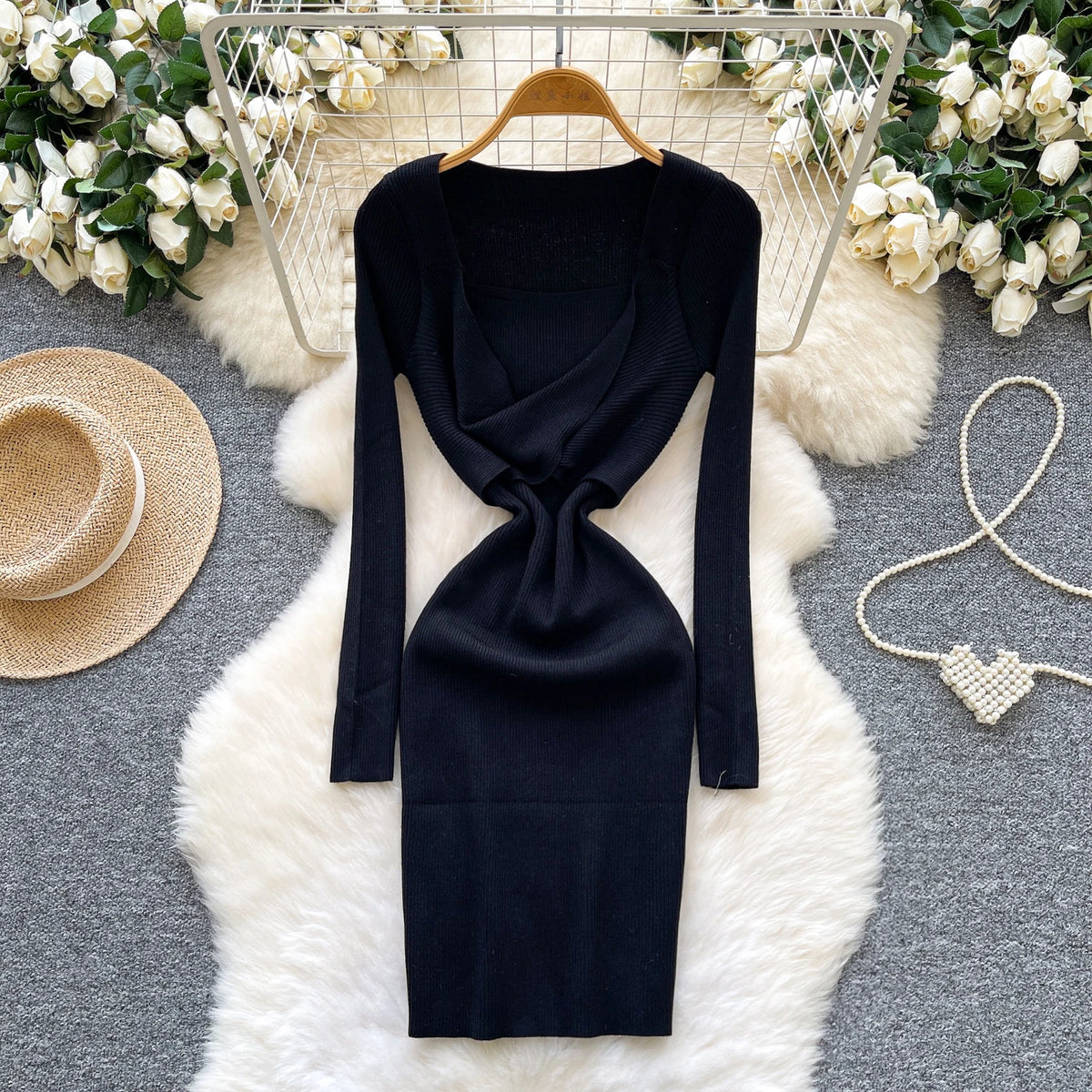 Long Sleeve Bodycon Pencil Dress