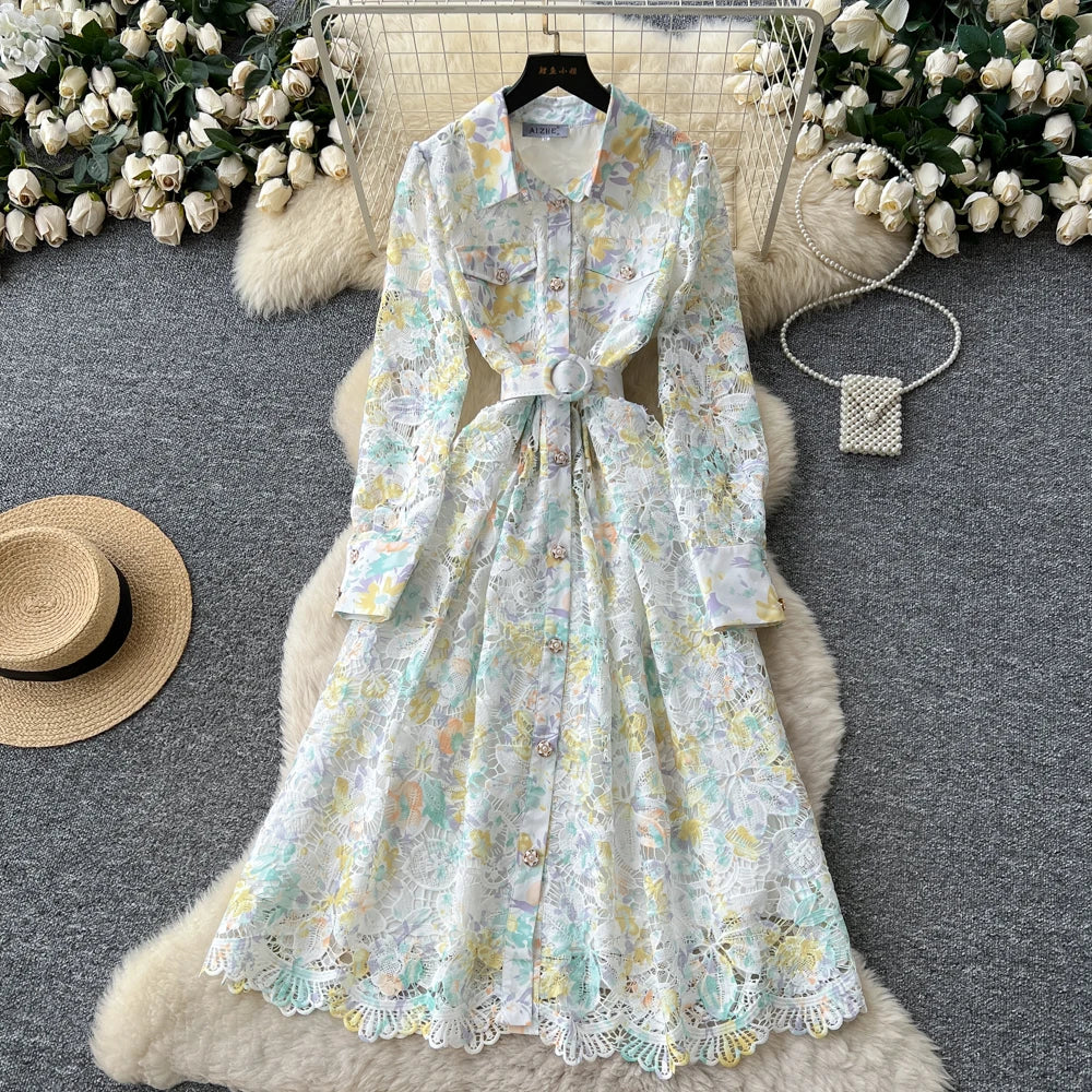 Cutout Long Sleeve Party Dress