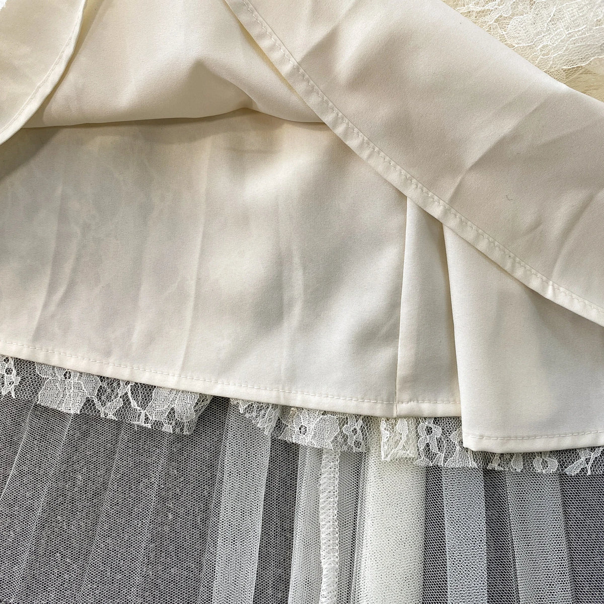 Mesh Paneled Long Sleeve Party Dress
