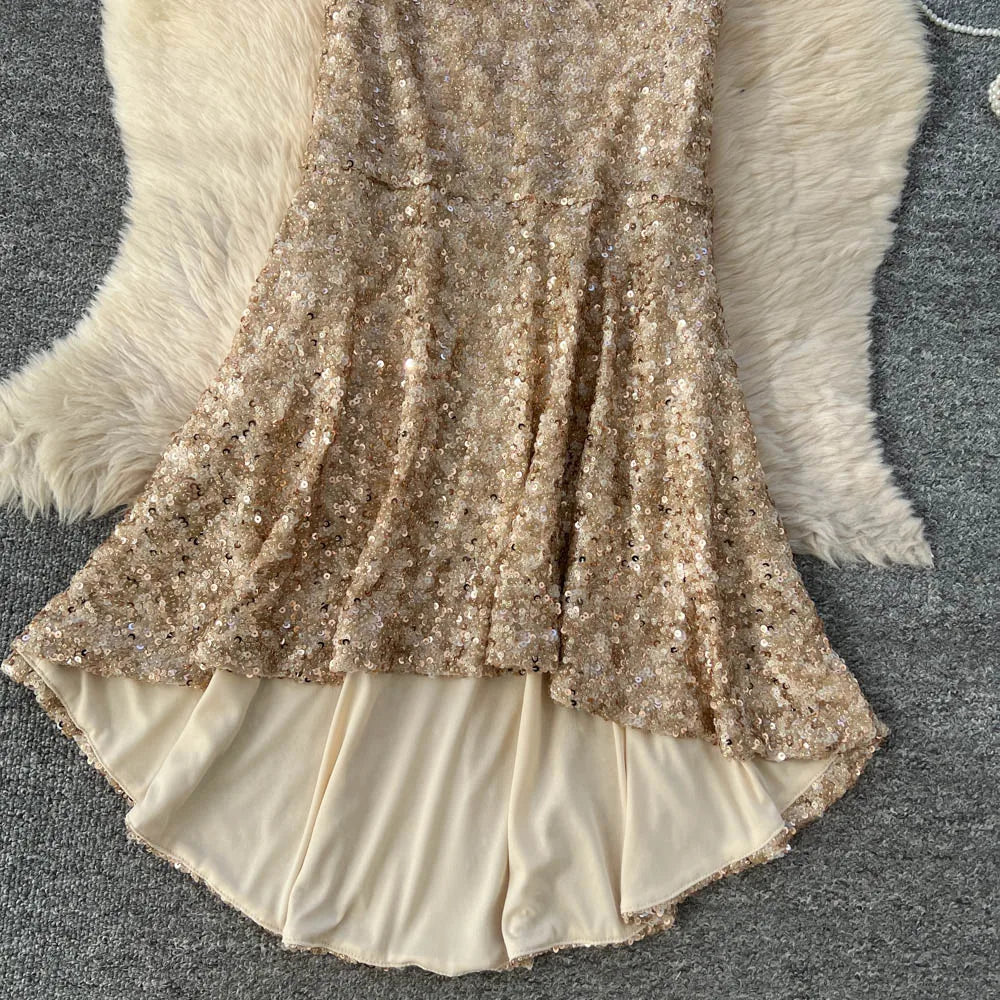 Glitter Sleeveless Boho Maxi Sundress