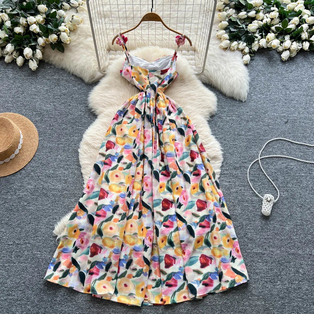 Print Sleeveless Slim Party Dress