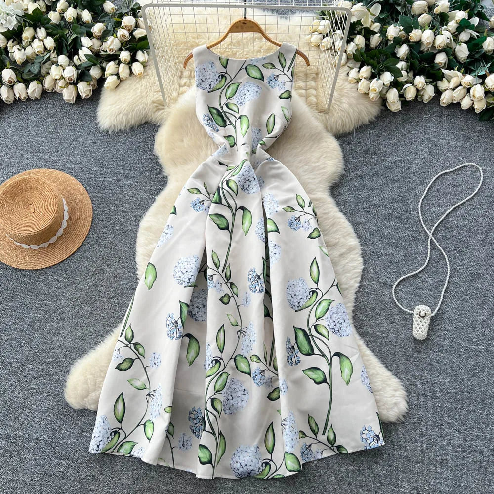 Sleeveless Print Dress