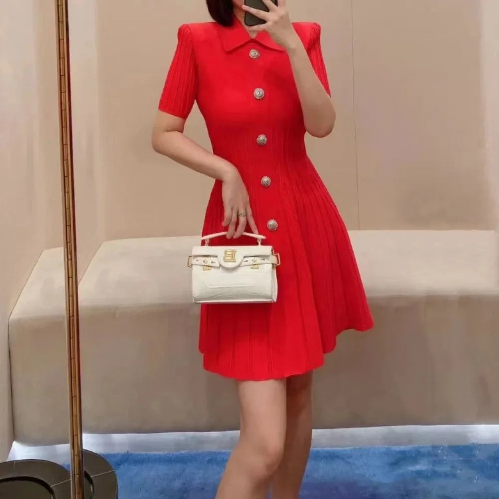 Sleeveless Collared Button Bodycon Dress