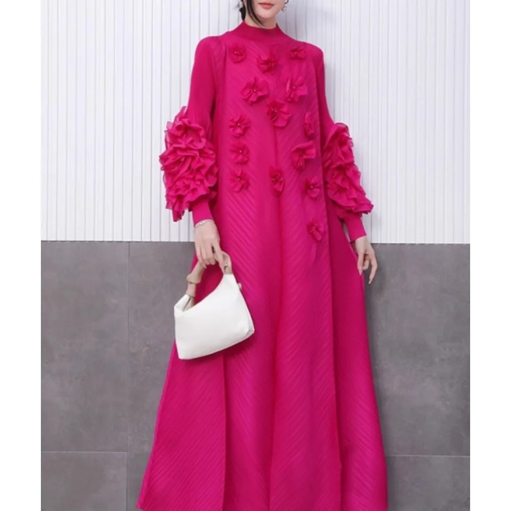 3D Floral Rhinestone Evening Dress