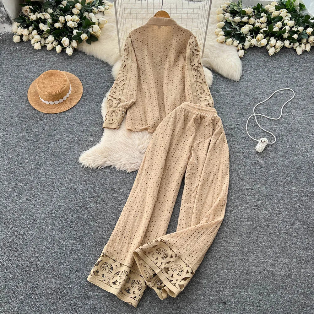 Lace Top and Pants Set