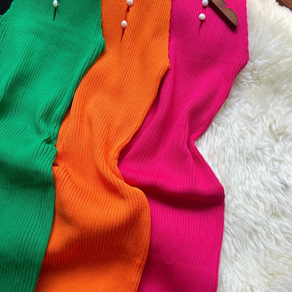 Ruffled Knit Bodycon Party Dress