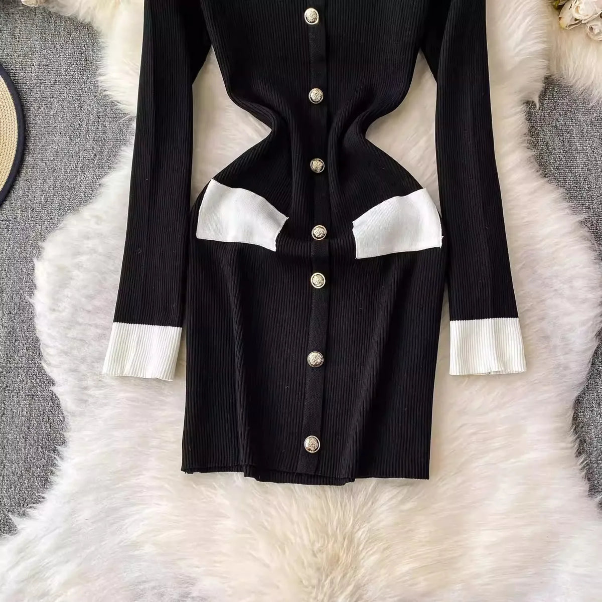 Fitted Wrap Bodycon Mini Dress