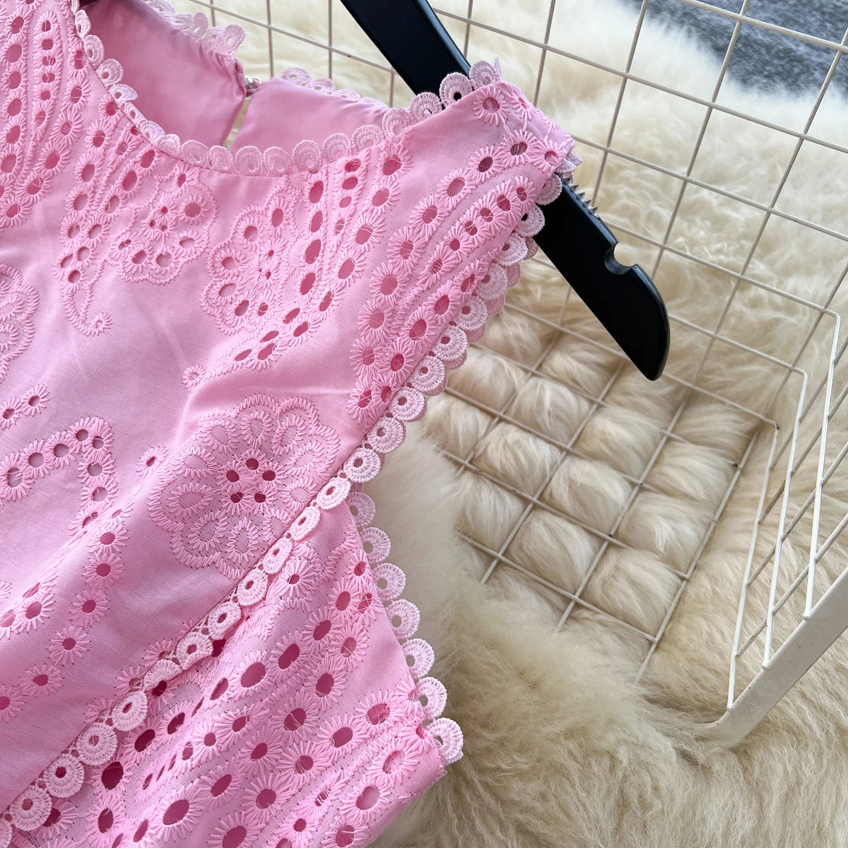 Crochet Cutout A-Line Long Party Dress