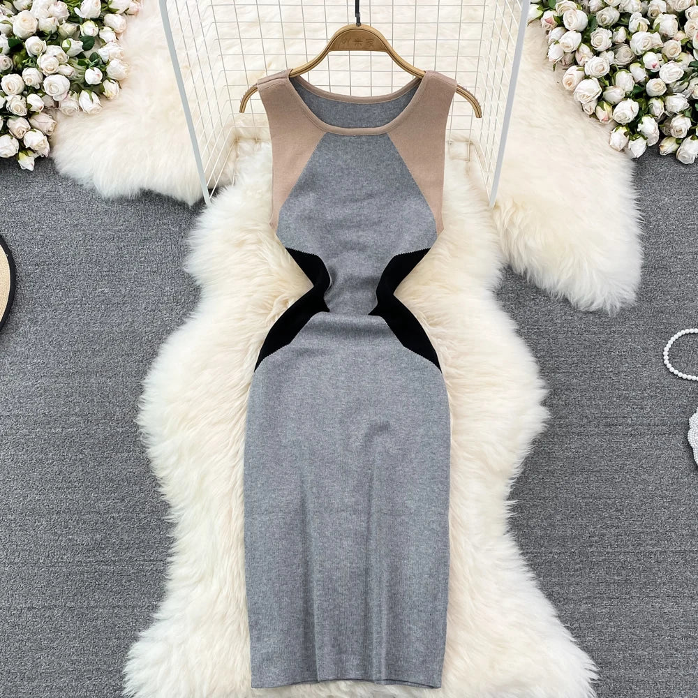 Sleeveless Knit Bodycon Midi Dress